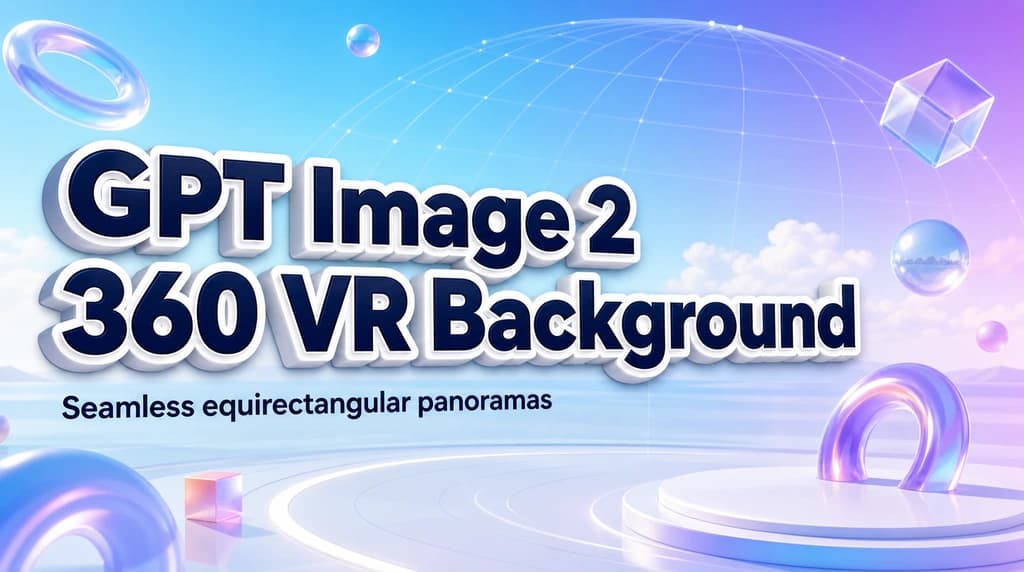 GPT Image 2 360 VR background workflow: seamless equirectangular panoramas, seam fixes, and VR viewing QA