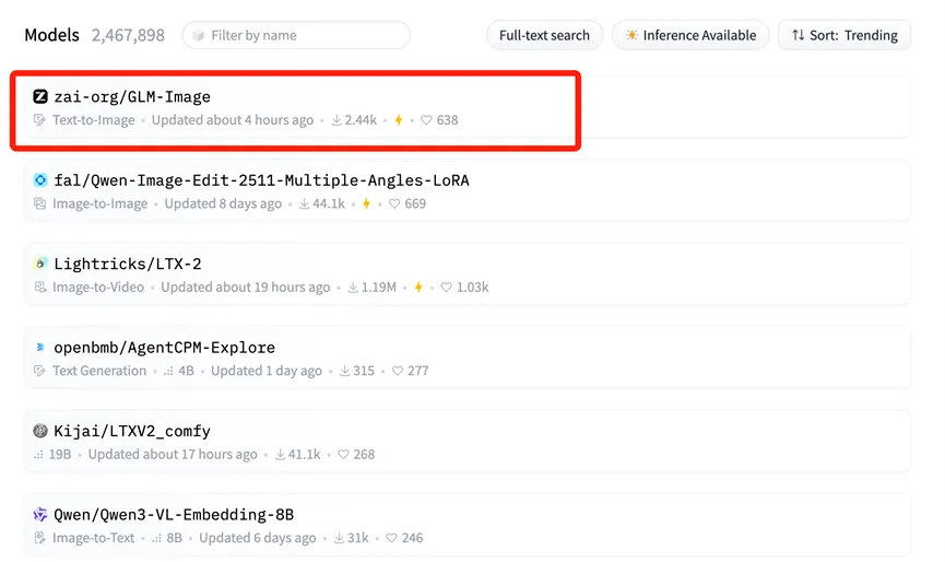 Zhipu AI stock trend and GLM-Image trending on Hugging Face