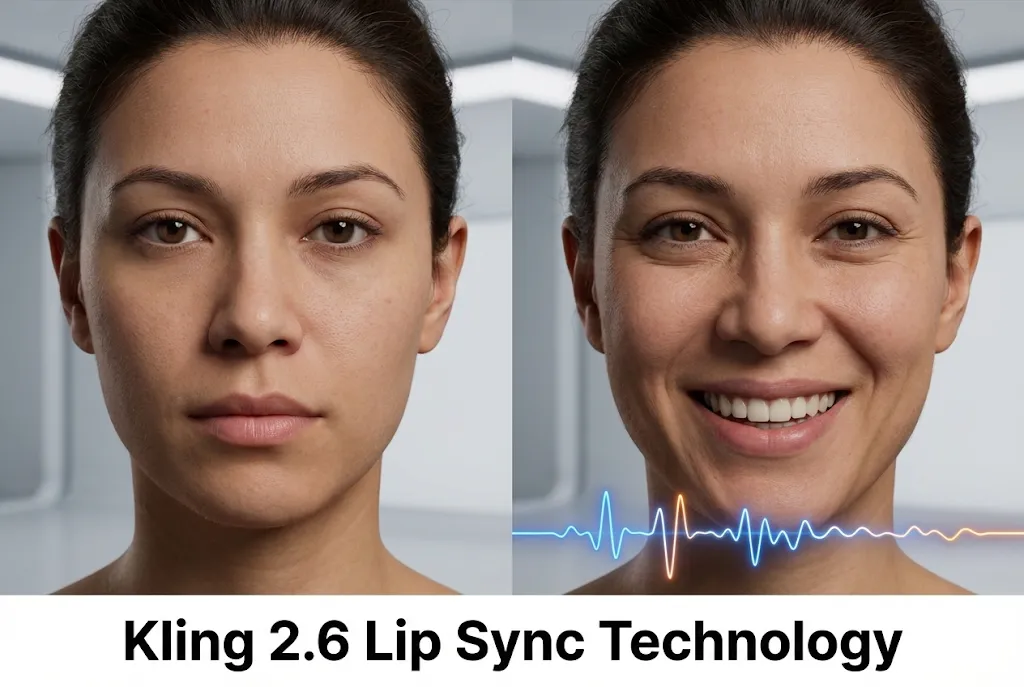 Kling 2.6 lip sync demo showing accurate audio-to-video synchronization