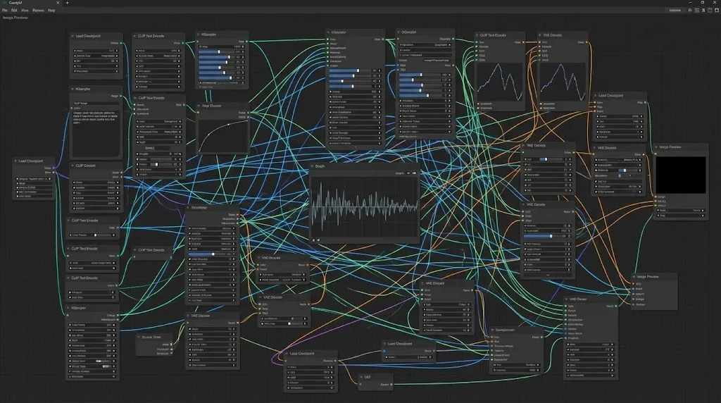 Screenshot of the complete Z-Image Turbo ComfyUI node graph